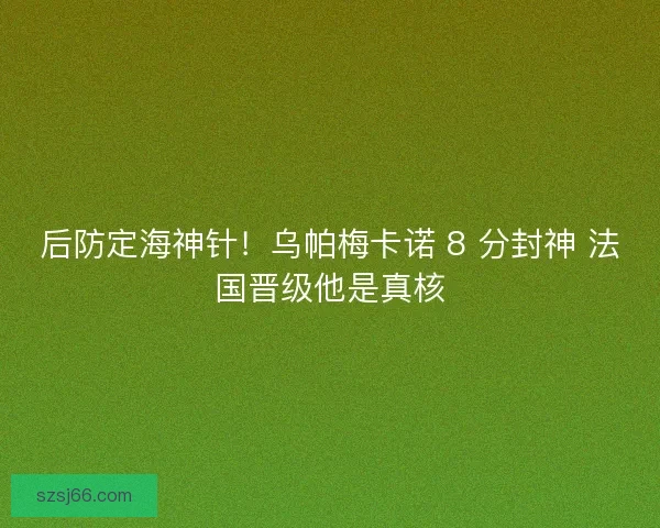 后防定海神针！乌帕梅卡诺 8 分封神 法国晋级他是真核